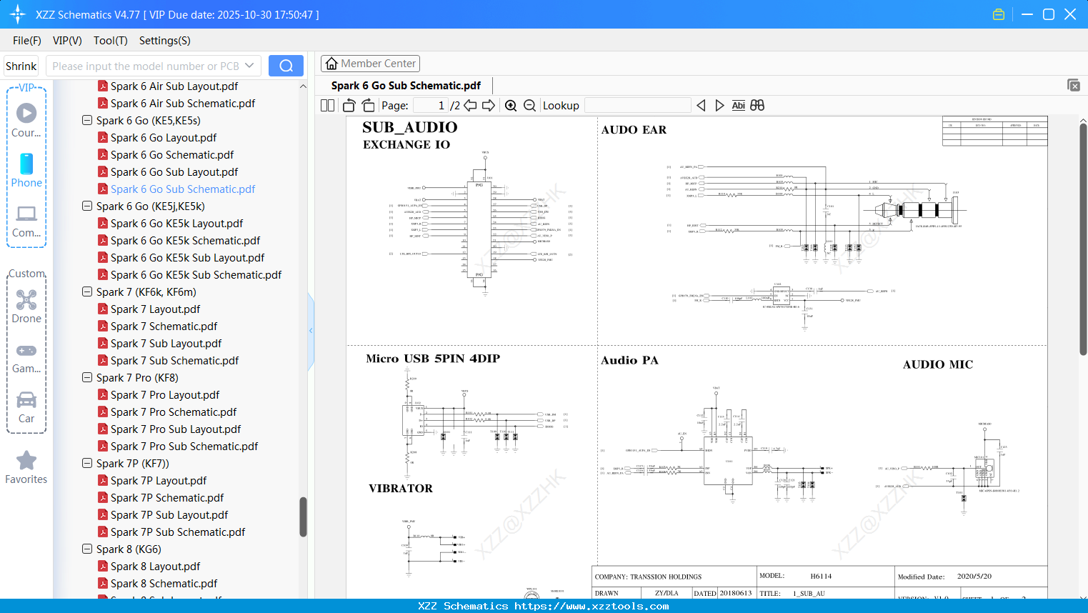 Tecno Spark 6 Go Sub Schematic